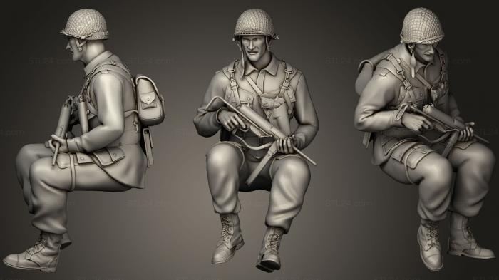 Military figurines (usa tank crew 2 03, STKW_0242) 3D models for cnc